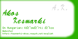 akos kesmarki business card